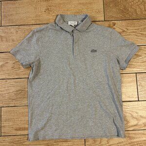 Lacoste Polo Mens Classic Fit‎ Grey Size US L Cotton Short Sleeve